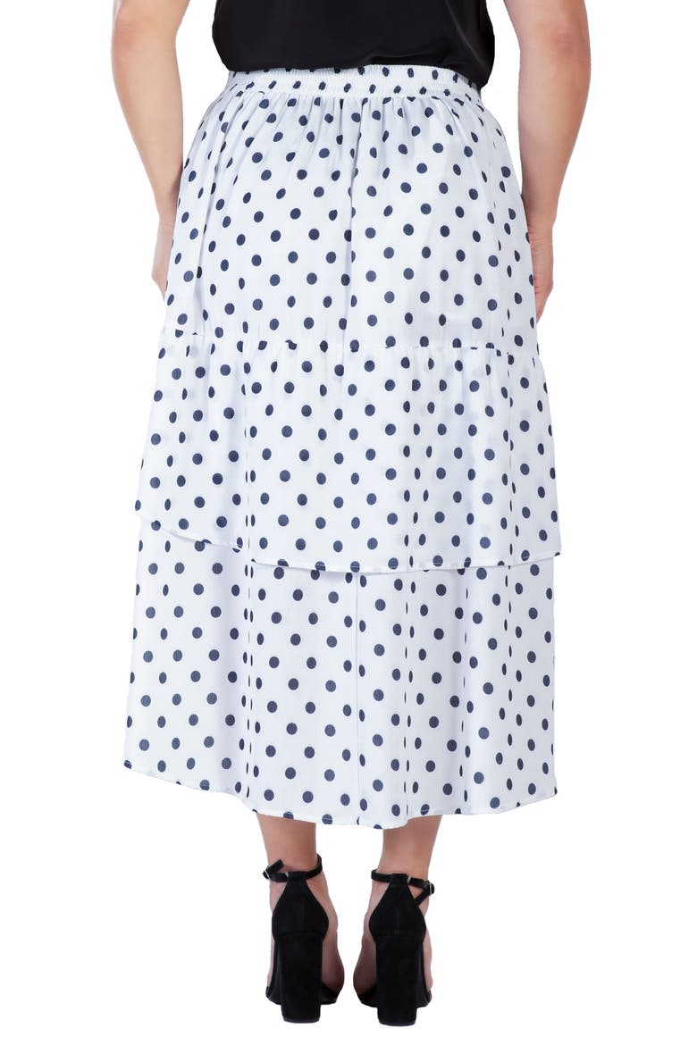 Polka Dot Tiered High-Low Skirt, Alternate, color, BLUE POLKA DOT