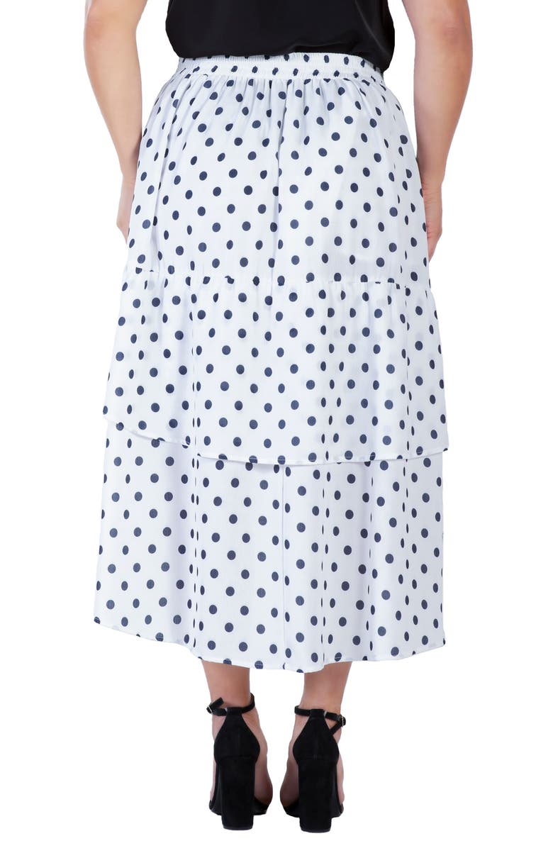 Standards & Practices Polka Dot Tiered High-Low Skirt, Alternate, color, Blue Polka Dot