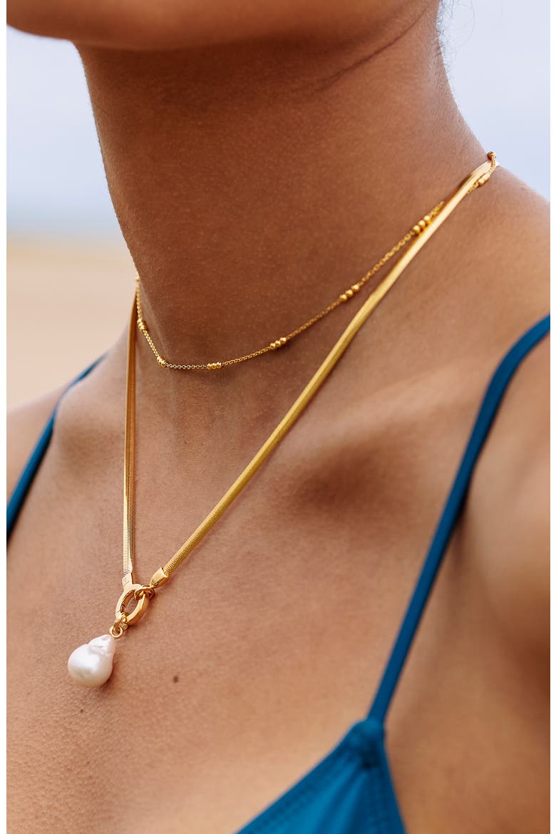 Snake Chain Necklace, Alternate, color, GP