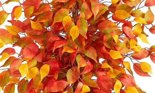 Nearly Natural 4ft Autumn Ficus Artificial Tree In Orange