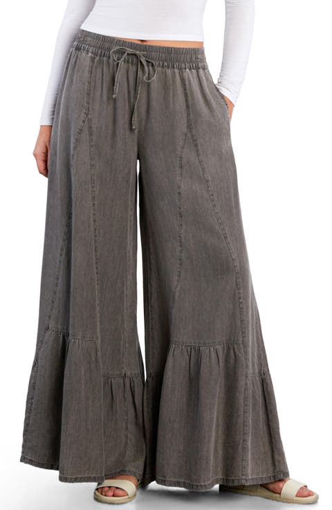 Drawstring Waist Tiered Pants