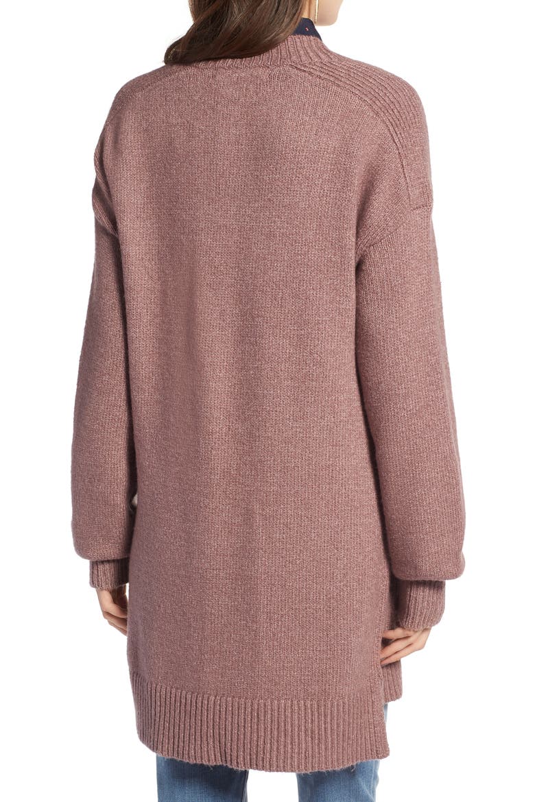 Easy Throw-On Cardigan, Alternate, color, PURPLE TAUPE