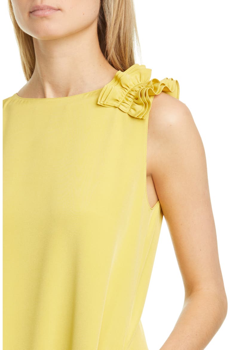 Francesca Ruffle Shoulder Stretch Silk Maxi Dress, Alternate, color, QUINCE