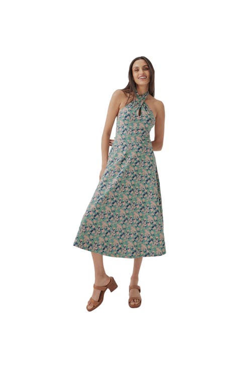 Organic Cotton Fit & Flare Modern Halter Dress