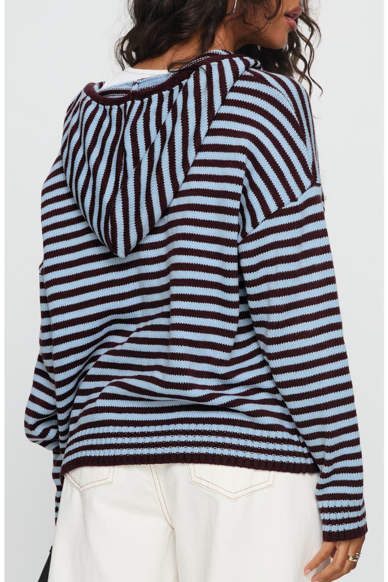 Brienna Oversize Stripe Zip Hoodie, Alternate, color, RED STRIPE