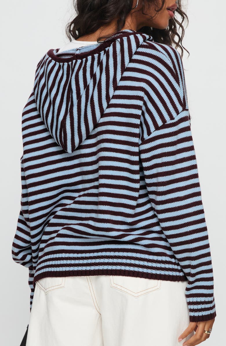 Princess Polly Brienna Oversize Stripe Zip Hoodie, Alternate, color, Red Stripe