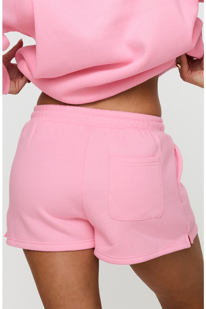 Cotton Blend Drawstring Sweat Shorts, Alternate, color, PINK / RED