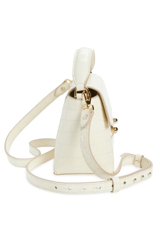 Strathberry Nano Mosaic Croc Embossed Leather Top Handle Bag