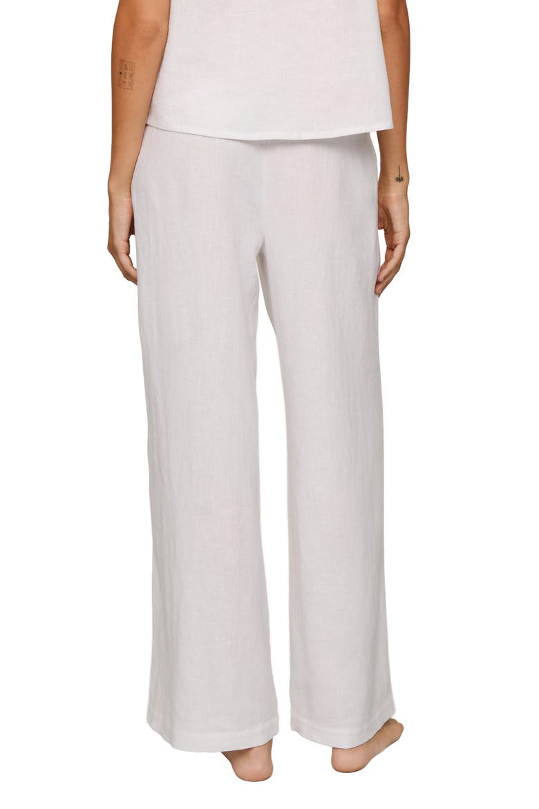 Linen Blend Drawstring Lounge Pants, Alternate, color, WHITE