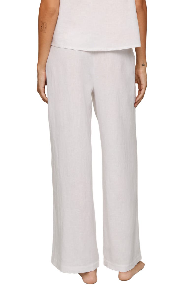 Eberjey Linen Blend Drawstring Lounge Pants, Alternate, color, White