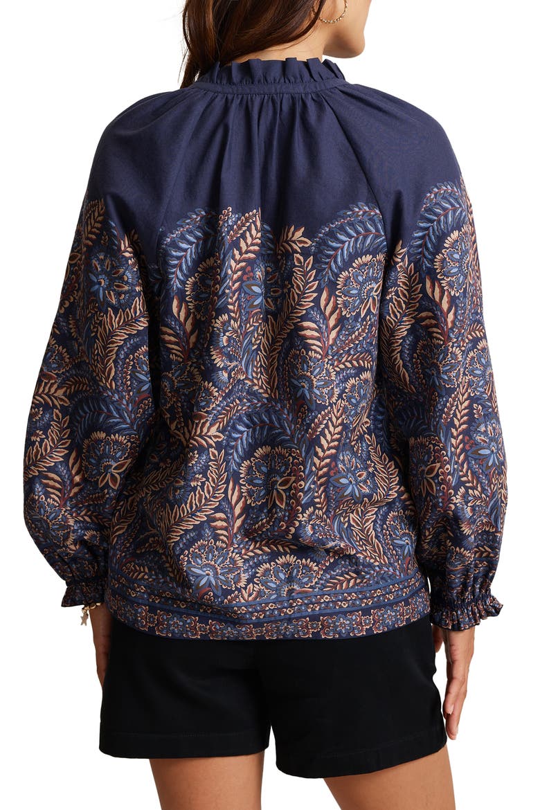 Marina Blooms Cotton Blouse, Alternate, color, COASTLINE