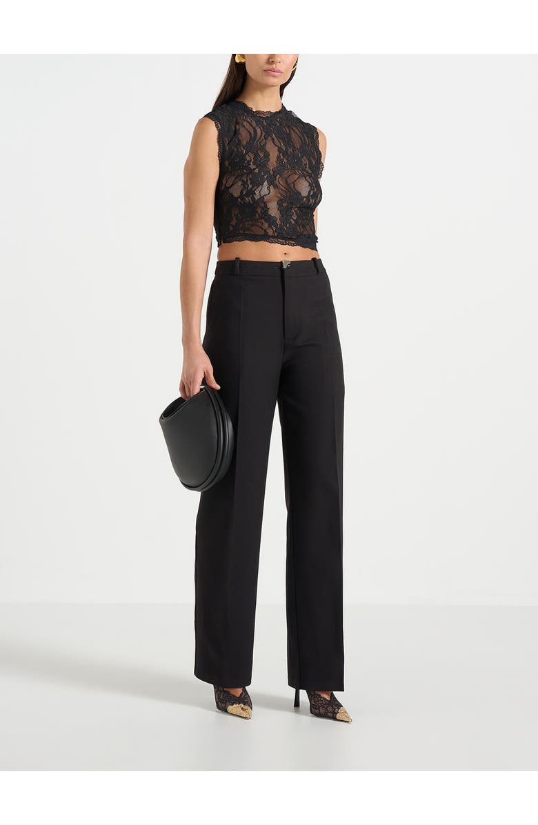 Manière De Voir Doria Tailored Trousers With Waistband Detail, Alternate, color, Black