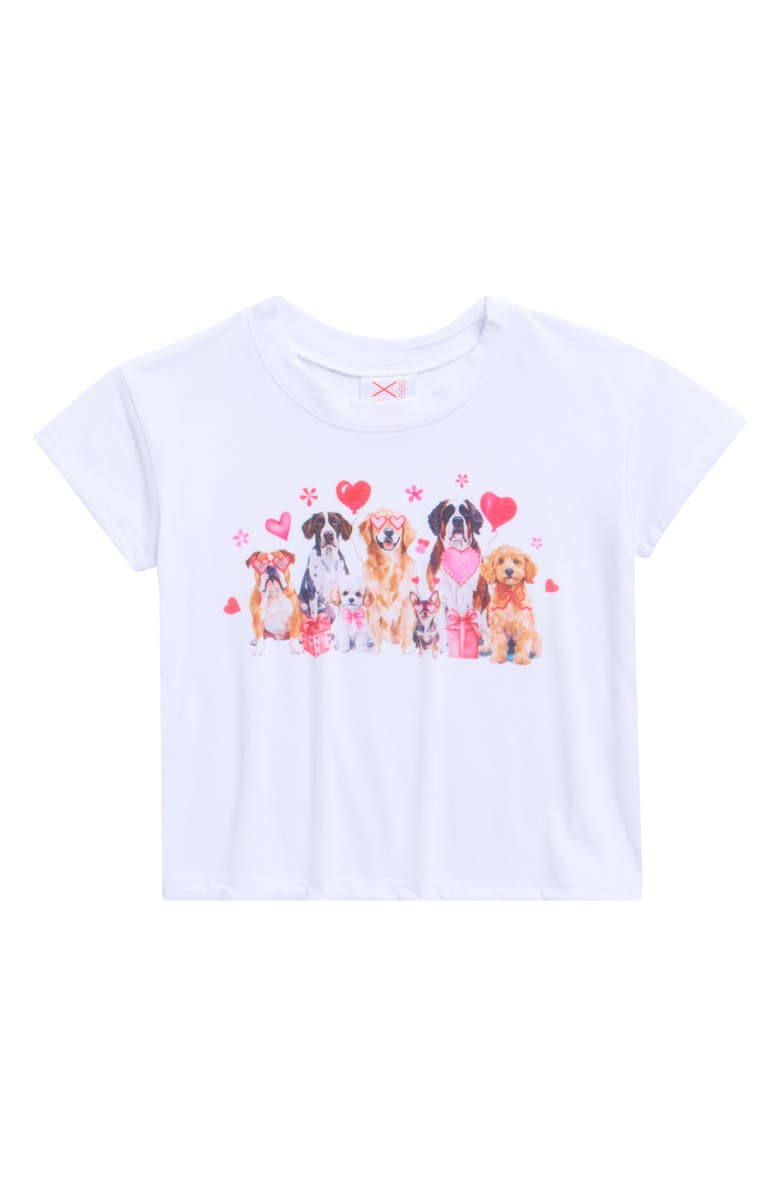 LUX Tees Kids' V-Day Dogs Graphic T-Shirt, Main, color, White