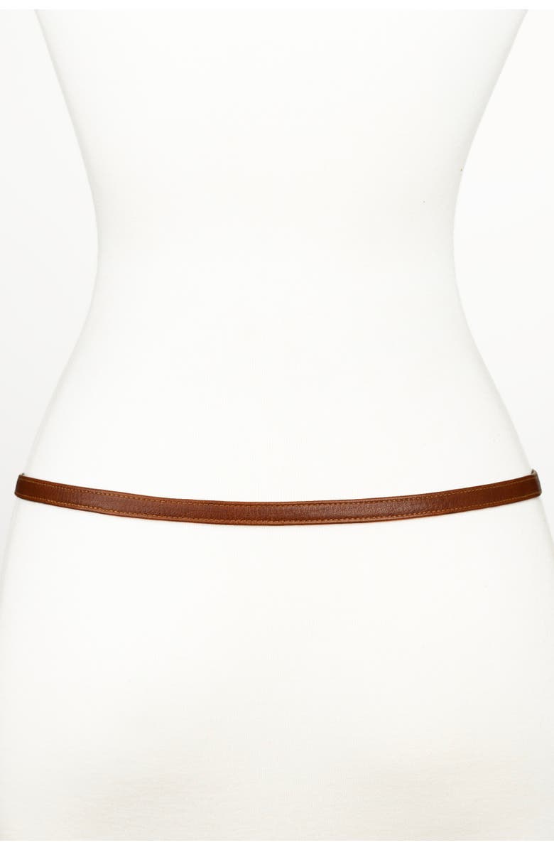 Raina Belts Fitzgerald Buckle Leather Belt, Alternate, color, Cognac