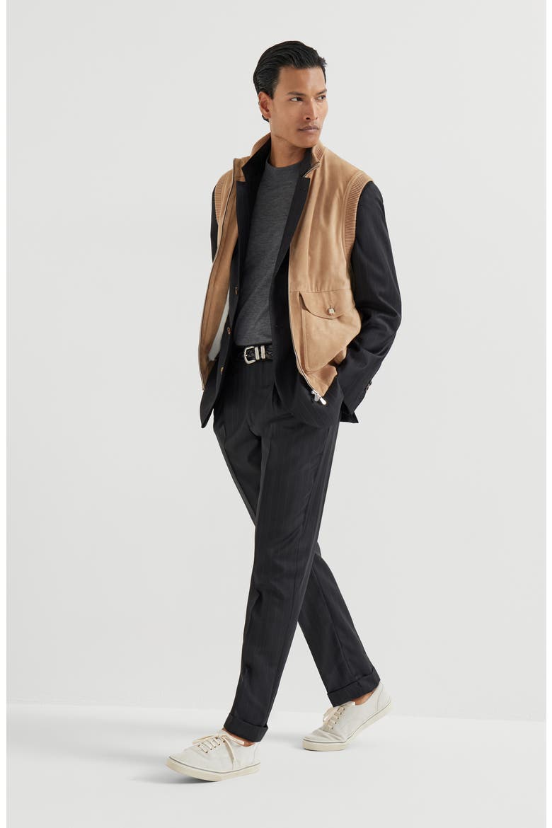 Suede vest, Alternate, color, Light Brown