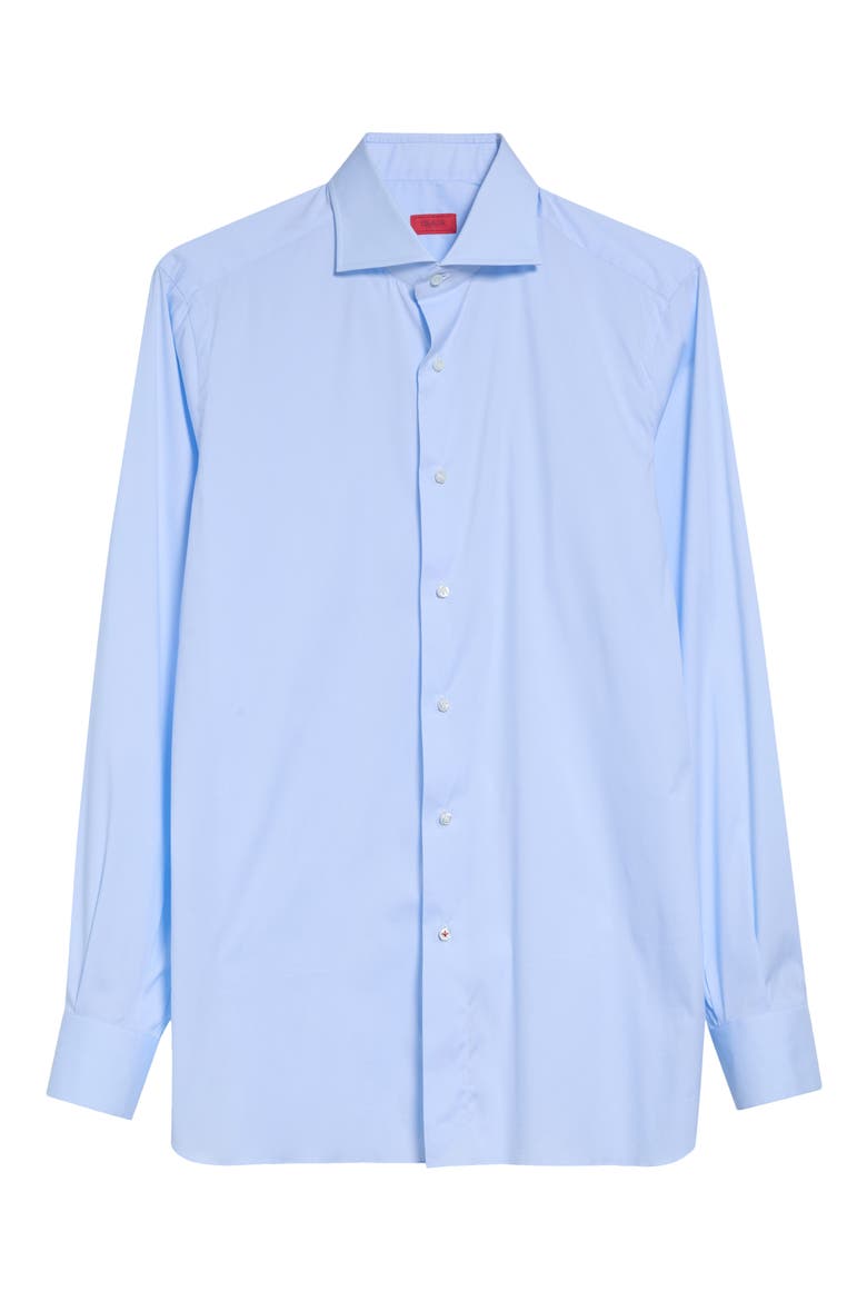 Stretch Cotton Button-Up Shirt, Alternate, color, LIGHT BLUE