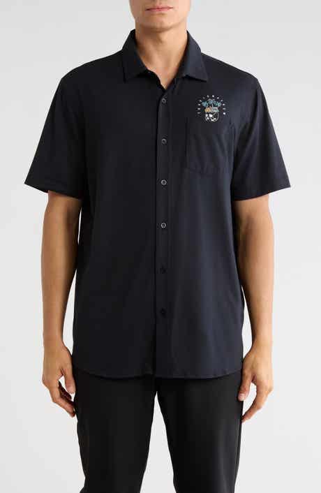Poolside Pitcher Graphic Short Sleeve Button-Up Shirt