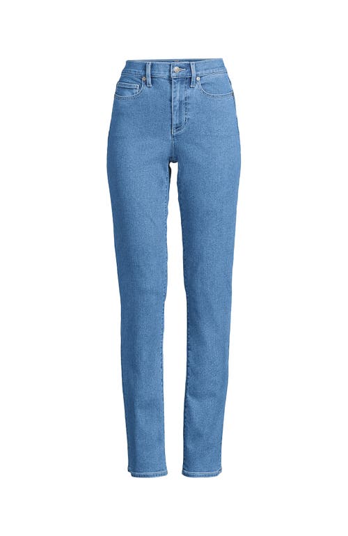 LANDS' END LANDS' END RECOVER HIGH RISE STRAIGHT LEG BLUE JEANS