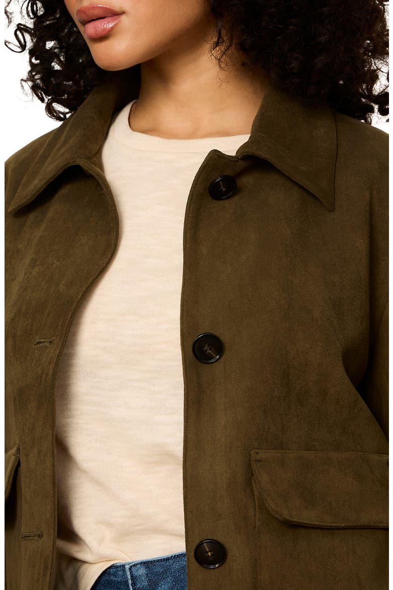 Avid Faux Suede Jacket, Alternate, color, LIGHT KALAMATA GREEN