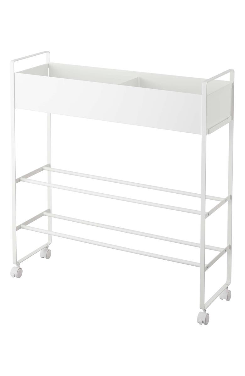 Yamazaki Rolling Entryway Storage Shelf, Main, color, White