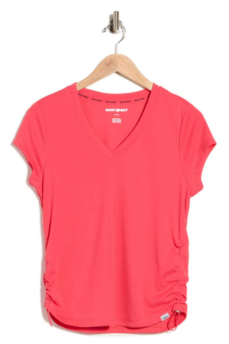 Ruched Tech T-Shirt, Alternate, color, PUNCH