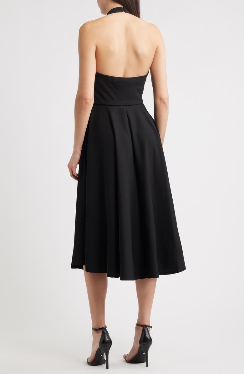 Black Halo Armin Midi Halter Dress, Alternate, color, Black