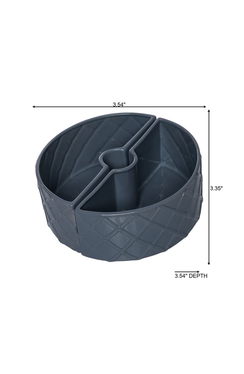 Transpac Dolomite Blue Two Piece Table Planter with Drainage Hole for Spring Garden Decor, Alternate, color, Blue