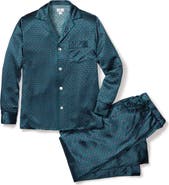 Petite Plume Emerald Medallion Mulberry Silk Pajamas