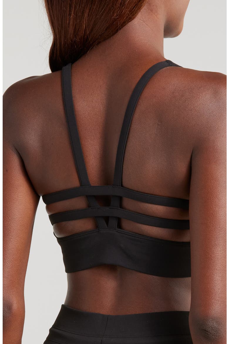 Yosemite Longline Sports Bra, Alternate, color, BLACK