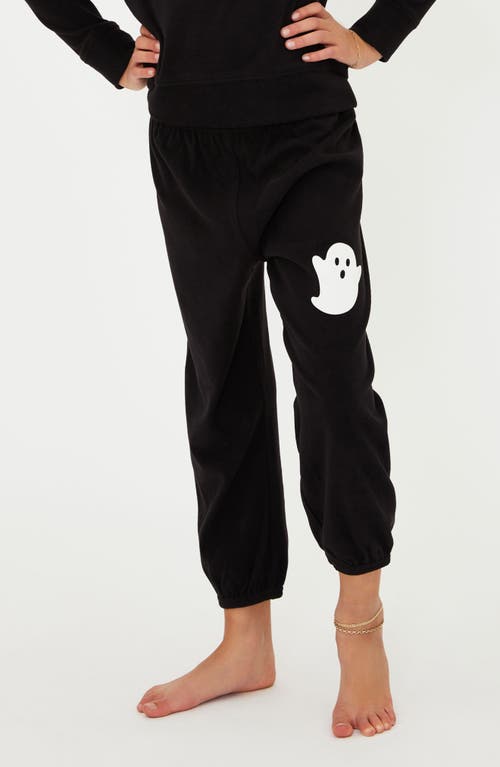 Beach Riot Kids' Little Georgie Brushed Fleece Joggers In Black