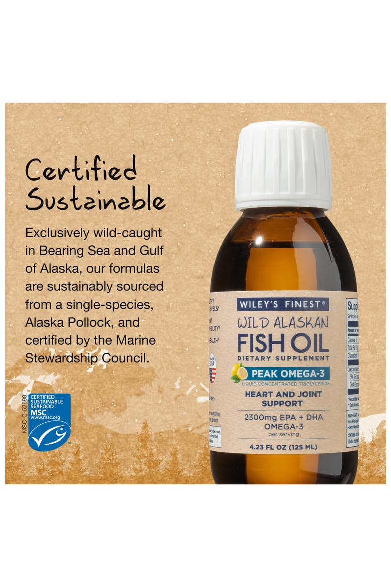 Wild Alaskan Fish Oil Peak Omega-3 Liquid Supplement - 2300Mg Epa And Dha Omega-3S - Lemon Flavor - 4.23 Oz, Alternate, color, None