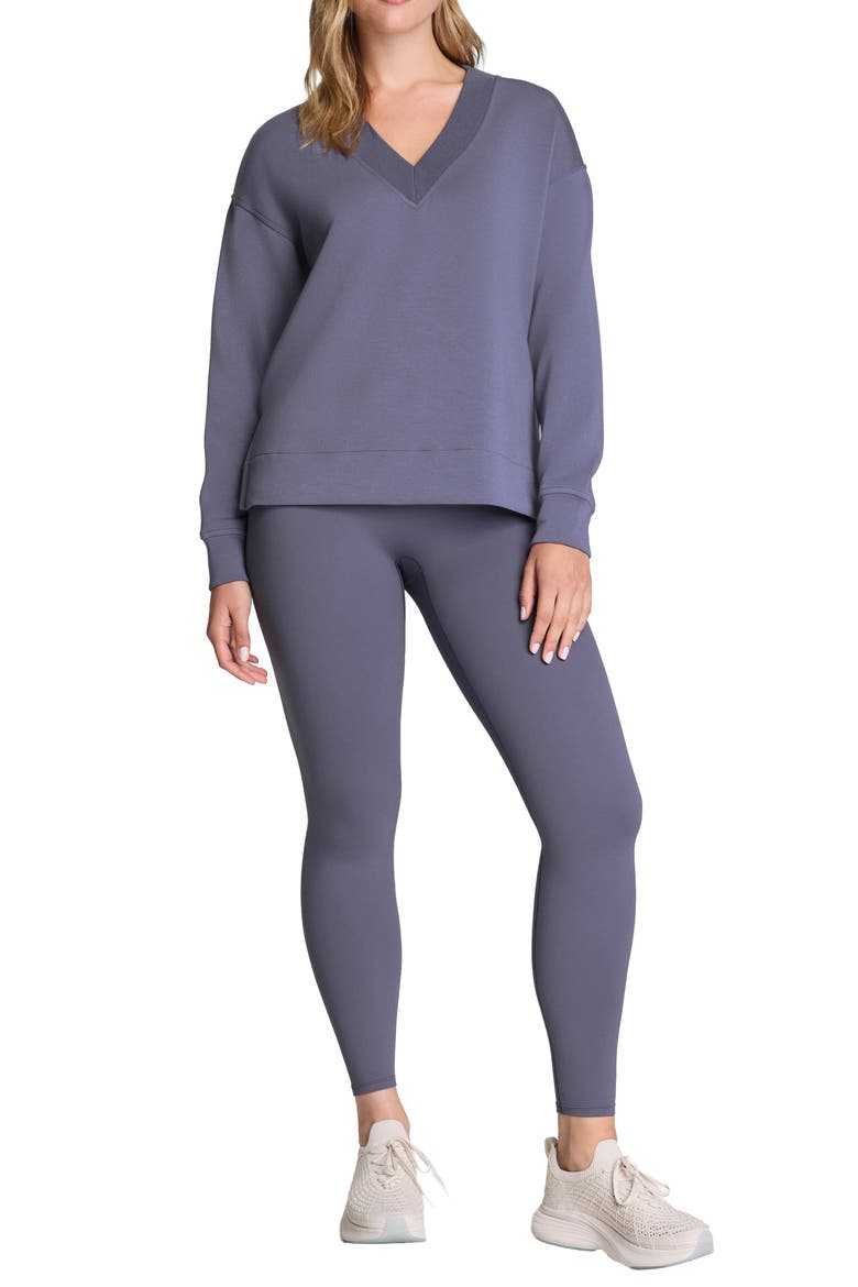 AirEssentials Brushed V-Neck Tunic, Alternate, color, PEWTER