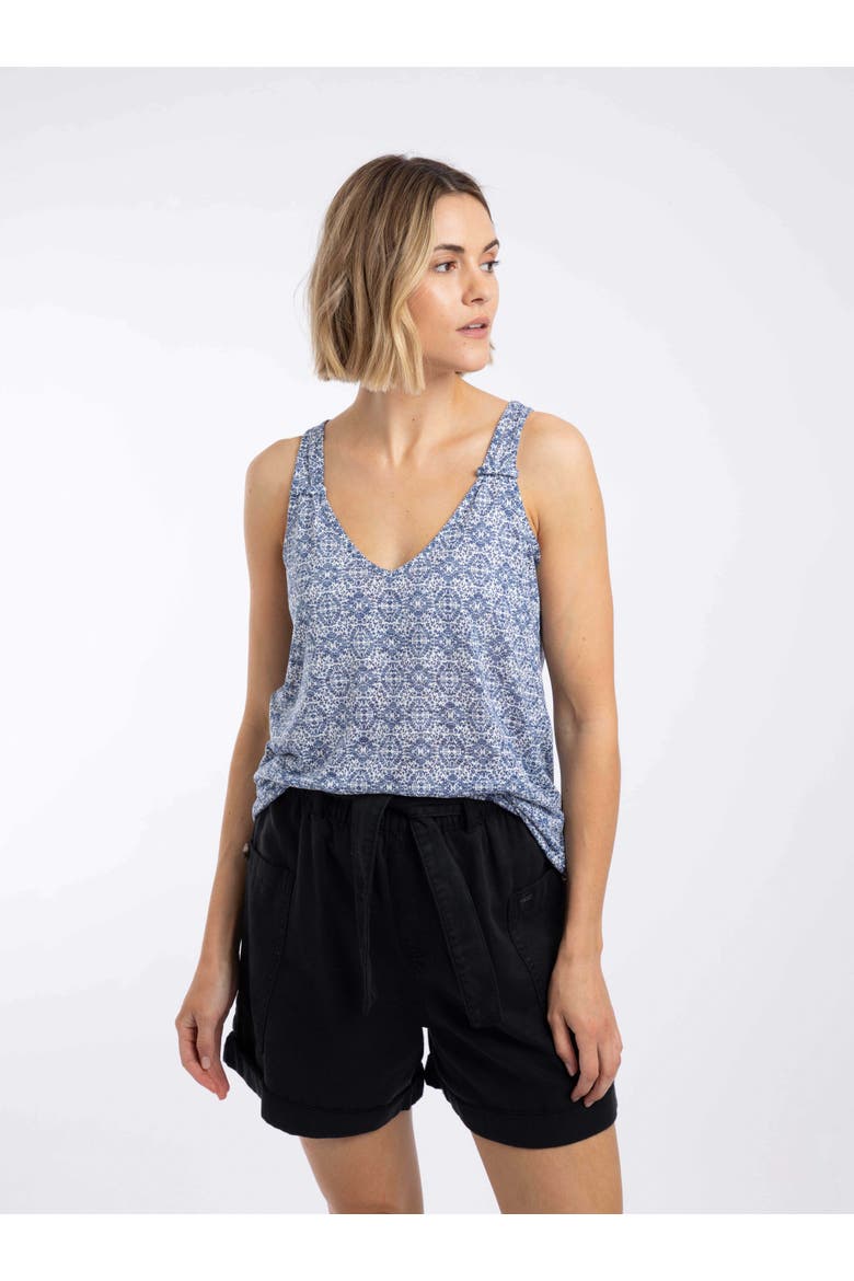 Aliana Printed Burnout Vest, Main, color, Faded Blue