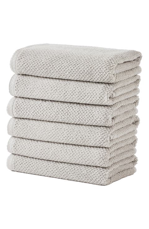 Cotton 6-Pack Textured Hand Towels