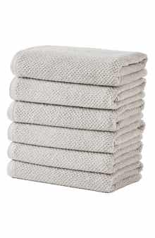 Woven & Weft Cotton 6-Pack Textured Hand Towels