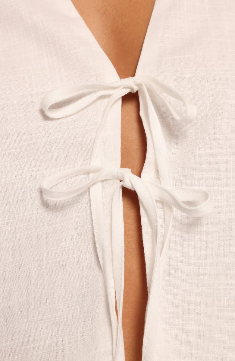 Petal & Pup Flynn Cotton Tie Front Top & Drawstring Shorts Set, Alternate, color, White