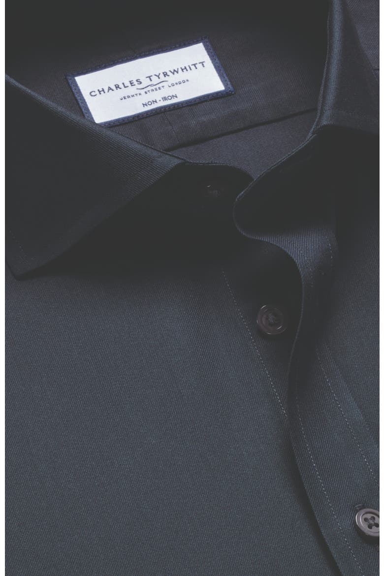 Non-Iron Twill Shirt, Alternate, color, Charcoal Grey