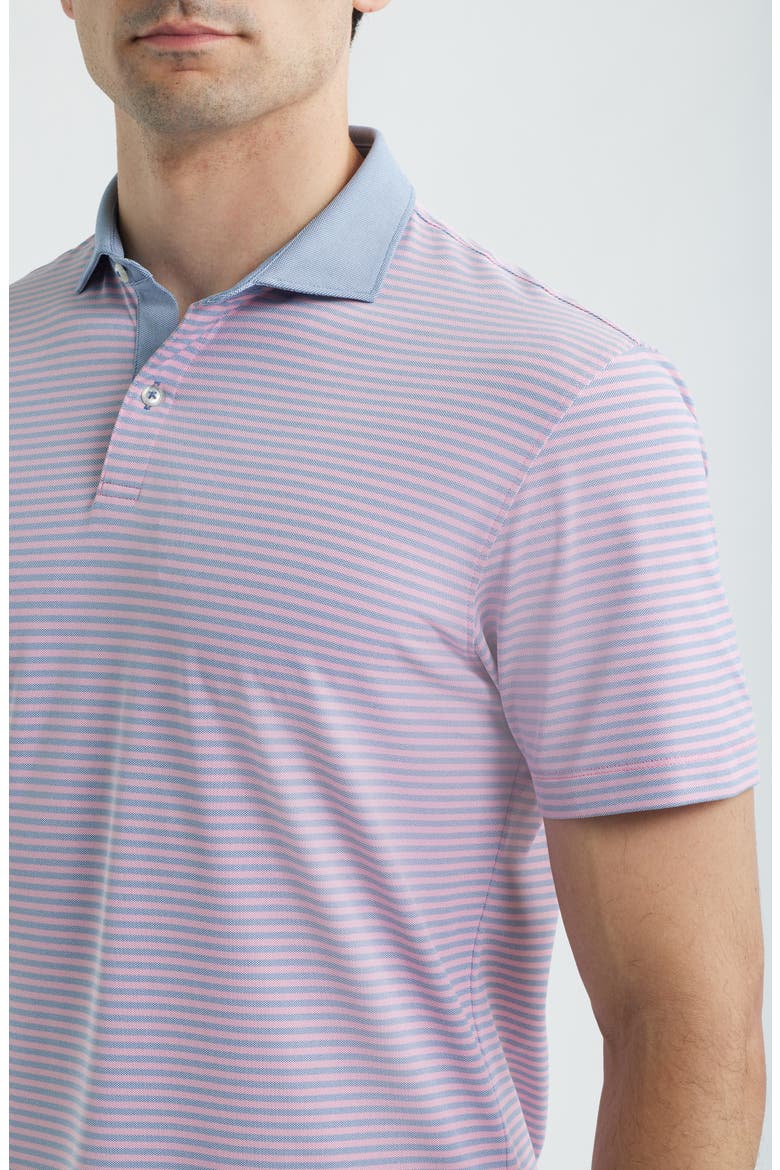 Cruz Stripe Performance Jersey Polo, Alternate, color, PALM LAKE
