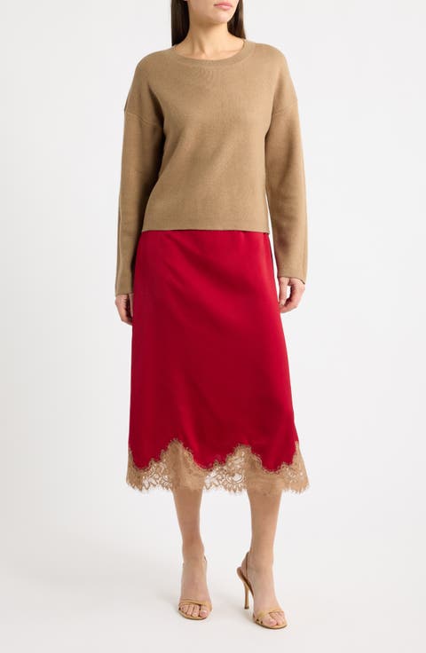 Sweater & Satin Slipdress 2-Piece Set