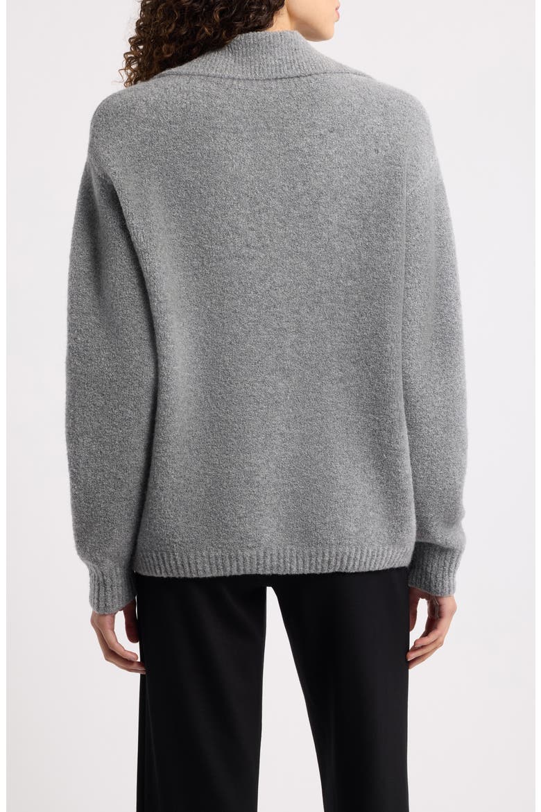 Boucle Quarter Zip Mock Neck Pullover, Alternate, color, GREY