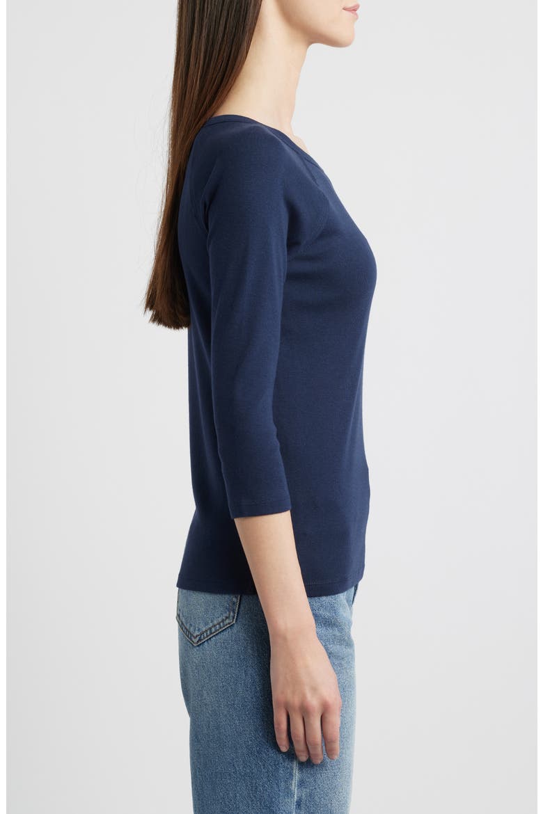 Raw Edge Raglan Sleeve T-Shirt, Alternate, color, NAVY BLAZER