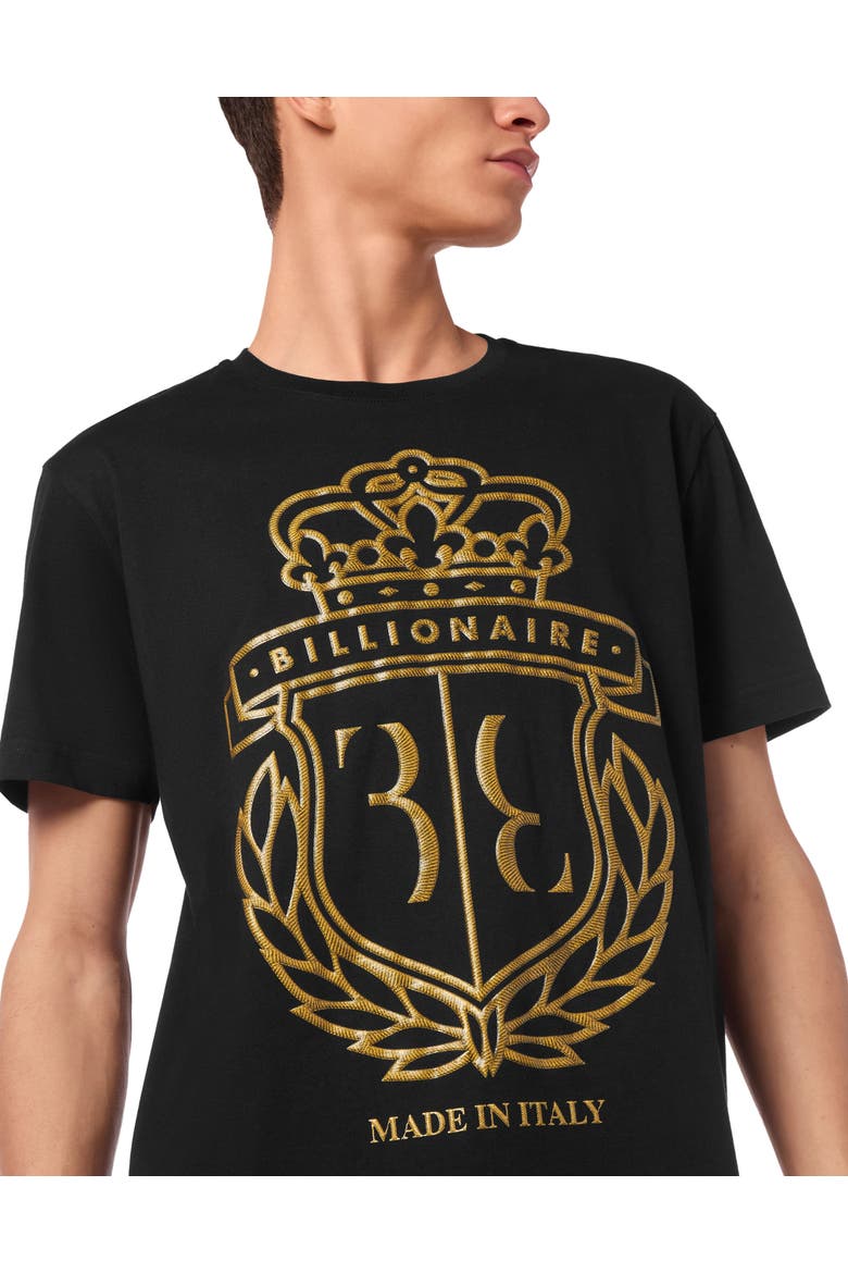 T-Shirt Round Neck Ss Crest Men, Alternate, color, black