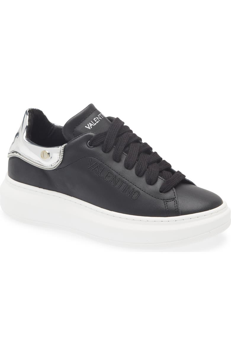VALENTINO BY MARIO VALENTINO Fresia Zip Sneaker, Main, color, Black Silver