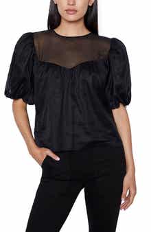 Sheer Inset Silk Organza Top