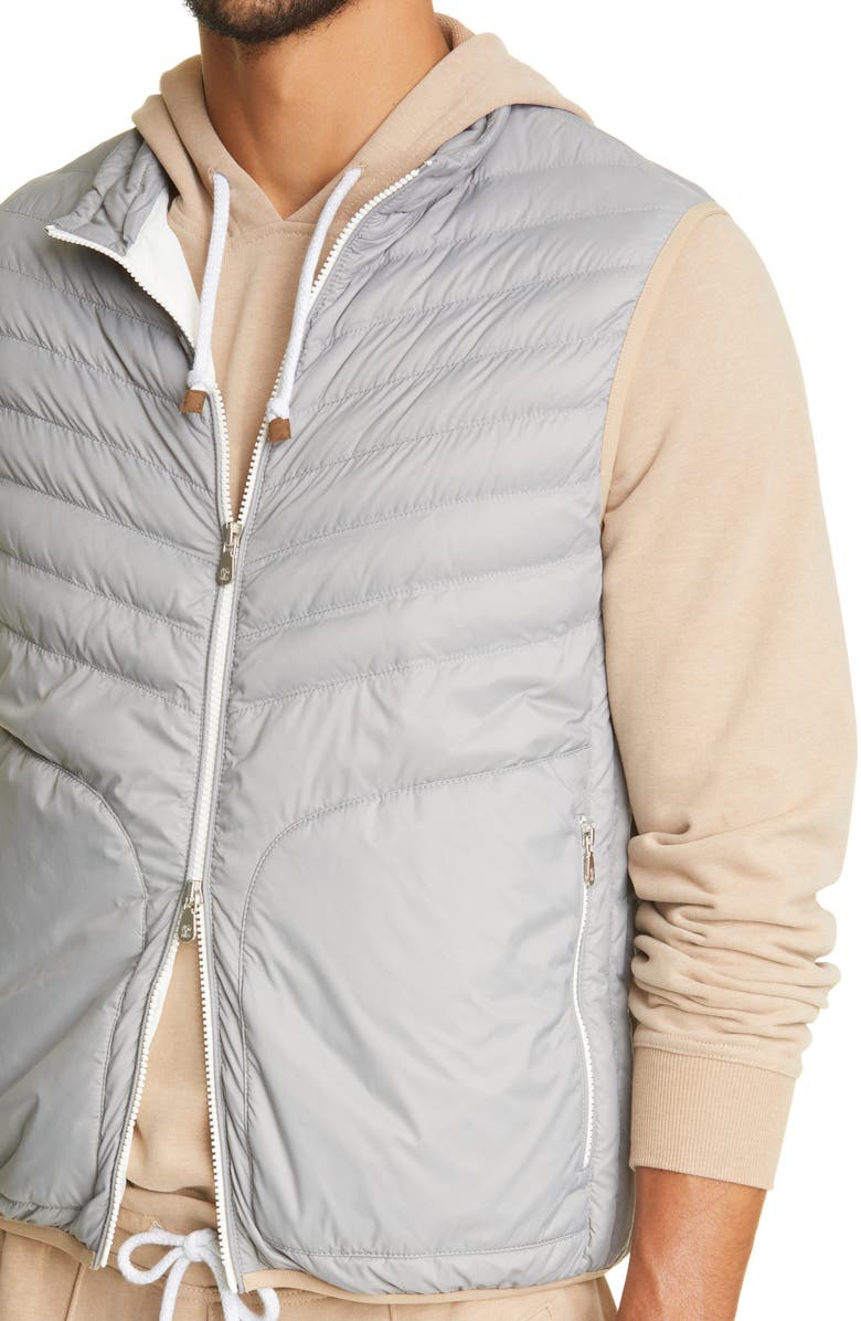 Brunello Cucinelli Quilted Down Vest, Alternate, color, Grey