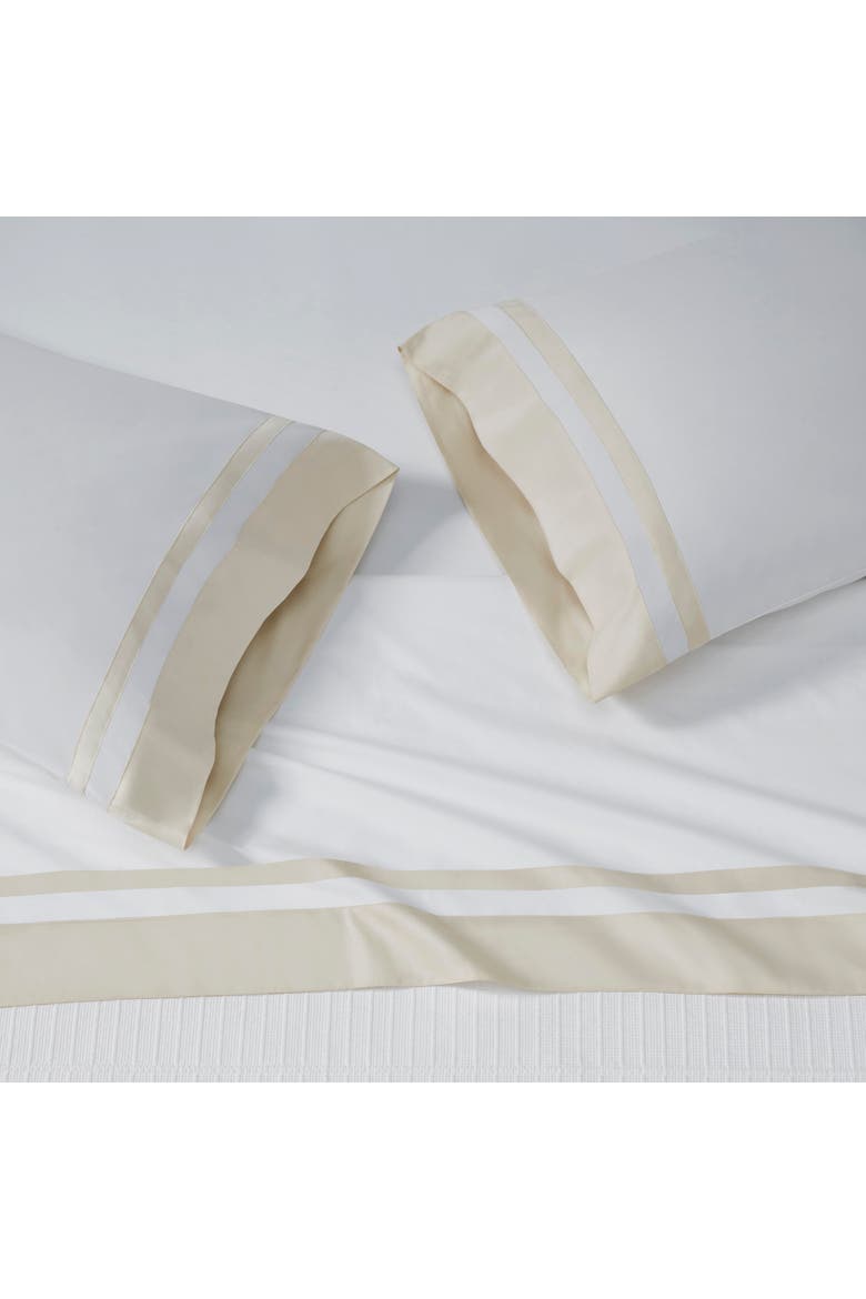 Stella Organic Cotton Percale Pillowcases - Set of 2, Alternate, color, White/Natural