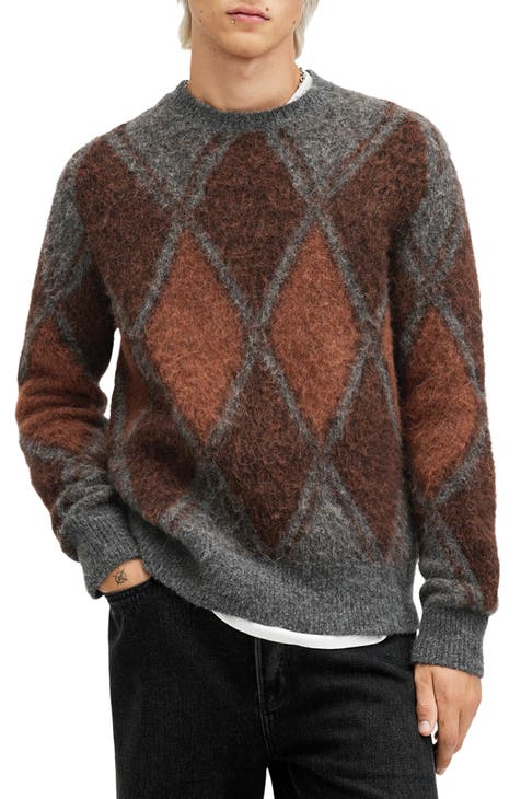 All sold Saints Mens Crew Neck Pullover Sweater Size L 100% Wool Brown New