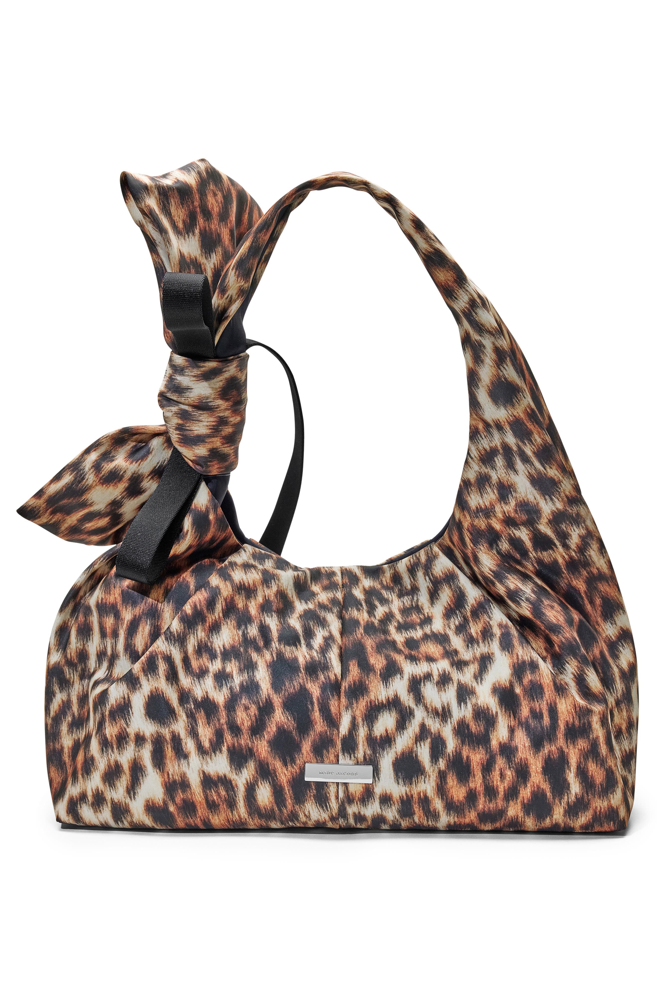 The Bow Leopard Nylon Sack Bag, Alternate, color, BROWN MULTI