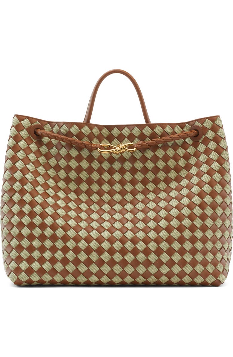 Bottega Veneta Large Andiamo Intrecciato Rope & Leather Handbag, Main, color, Cognac