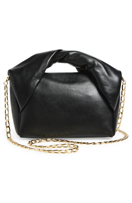 Jw Anderson Medium Twister Leather Top Handle Bag In Black